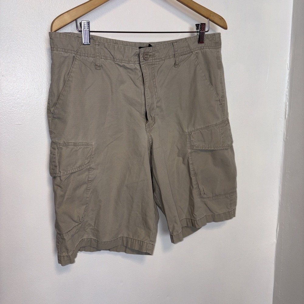 Banana Republic Ripstop Cargo Shorts Mens 34‎ Green Athletic Fit 10 Inch Summer